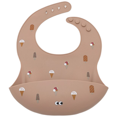 노이노이 실리콘 턱받이, 1개, 1개입, 아이스크림 로즈