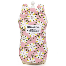 DaDaGou 犬用花朵圖案鋪棉刷毛背心, 粉色的