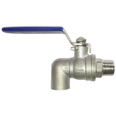 스텐 나사 2PC 엘보 볼밸브 M-F 15A 수도꼭지 밸브 배관 자재 수도 배관 부속, 1개