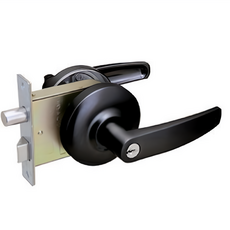 100% KS정품 방화인증 국산 현관 방화문 손잡이 원형 레버형, 기본레버블랙, 1개