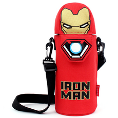 남아용 마블 캐릭터 물병주머니 유아 아동 어린이 유치원 초등학생 보냉기능 나들이갈때 필수품, 아이언맨 헤드, 1개