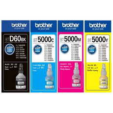 부라더 BTD60 + BT5000 3종 프린터 잉크 세트, BTD60(검정), BT5000(노랑, 빨강, 파랑), 1세트