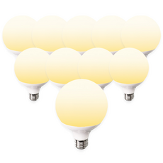 라인조명 LED 에코 볼구 볼전구 볼램프 12W 숏타입/롱타입 (주광 전구 주백), LED 숏볼구 10개 전구색(노란빛)