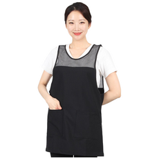 SF패션 망사 시원한 원피스형 앞치마 요양보호사 복지센터 인쇄, 검정(sfla58) M, 1개