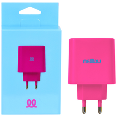 데코아르 멜로우 65w 초고속 충전 어댑터 USB-A / USB-C 핑크, 1개