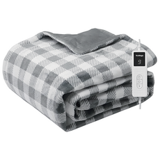 RichMagic 체크 플란넬 전기요 양면 극세사 전기담요 이불 전기매트, 그레이체크