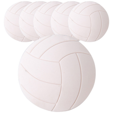 排球造型門把防撞墊, 6入, 白色