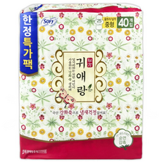 쏘피 귀애랑 생리대 날개형, 중형, 40개입, 1개