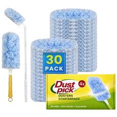 더스트픽 먼지털이 정전기청소포 스타터팩 대용량 핸들2개, 30개, 블루