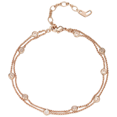 [엘르주얼리] 14K GOLD PLATED 엣지 큐빅 레이어드 두줄 팔찌 ELBRBB043