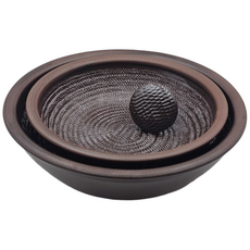 우암 옹기 확독(학독)마늘 고추다지기 절구 맷돌 천연 믹서기, 대형(34cm), 1개