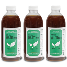 서진바이오 EM원액 1리터 갈색 이엠원액 (공장직판), 3개, 1L