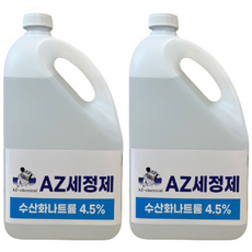 가성소다4.5% 4L NaOH 수산화나트륨 기름때제거 찌든때제거 하수구막힘, 2개