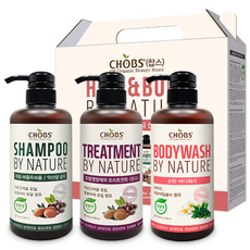 CHOBS 頭皮護理洗髮精 500ml+護髮素 500ml+洋甘菊沐浴乳 500ml, 1套