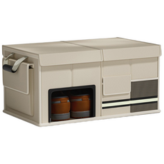 레이원 접이식 자동차 트렁크수납 정리함 신발수납함, 베이지