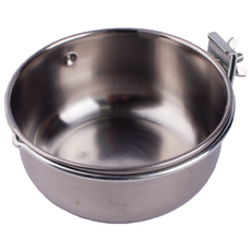 세로 고정형 스테인레스 모이통 앵무새 용품 스텐 먹이통 사료급여, L, 1개