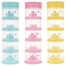 모아케어 국내생산 분유케이스 분유통 3단 5단, 원형 분유케이스 3단_옐로우, 1개