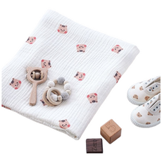모달 거즈 아기블랭킷(90x130cm), 동물친구들 모달 블랭킷 - 해피돗꼼
