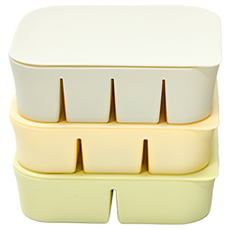 Blue Mama 矽膠嬰兒食品立方體套裝 3, 綠豆色+奶油黃色+奶油白色, 1組