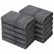 배이치노 먼지없는 부드러운 호텔수건 150g 고급 수건, 10개, 다크그레이