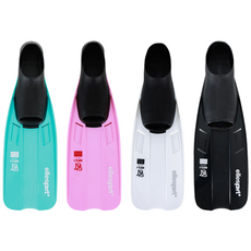 ELLE 엘르스포츠 오리발+매쉬백 롱핀 고급형 수영수업 수영용품 수영핀 컴포트핏 스노클링핀, 엘르스포츠 오리발 BLACK/S(215~230)