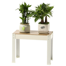 홈치치 화분 선반대 받침대 진열대, 1단, 화이트 400