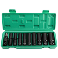 임팩 소켓 육각 세트 11PCS 롱소켓 1/2인치 10~24mm 복스알 보관케이스 롱복스, 1개