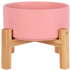 DING DONG PET 寵物時尚大理石紋陶瓷餐碗 雙層標準款 S, 粉紅色, 1個