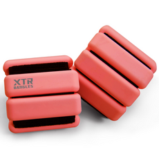 XTR 러닝 발목 손목 중량 밴드 0.5kg 2개 홈트 다이어트 착용형 아령, 500g, 레드