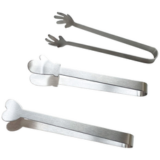 백송 클린 하트 핸드 스틸 미니 집게 세트 3종 SET 손가락 장갑 디저트 핑커 포크 홈카페, 1세트, 손가락+장갑+하트