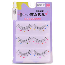 아이하라 쁘띠업 글루 3쌍 속눈썹 DDT42-02, 블랙, 2개