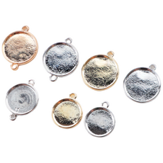 심플원형팬던트 레진 공예 및 미니어처 겸용, #한고리14mm(실버), 1개