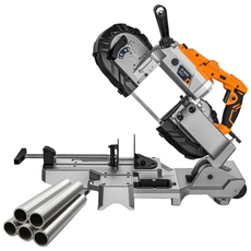 로로랜디 탈착식 밴드쏘 BANDSAW 커팅기 금속 각도 절단기 고속 모형절단 1100W 공업용 알미늄 철 커팅기, 1개, 주황