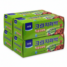 크린랩 크린 이중 지퍼백 소 18cmX20cm, 4개
