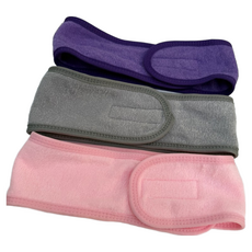 2ea 세안 헤어 밴드 찍찍이 벨크로 욕실 용품 세안용 남자 머리띠, 퍼플+핑크