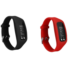 (KC인증완료) 그리버 건강 다이어트 만보기시계 1+1, 2개, 블랙+레드