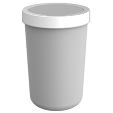 PRATEM 簡約風格按壓式圓形垃圾桶 10L, 灰色, 1個