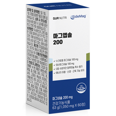 아워뉴트리 마그앱솔 1개월 1박스 60정 수크로좀 수크로조미알 젖산 마그네슘, 30회분