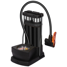 투데이리빙 2배 강력한 업그레이드 에어 발펌프 발로 밟는 공기 주입기 자동차 자전거 바이크 튜브 휴대용 바람 펌프 공기주입기, R98309B(블랙, 1개