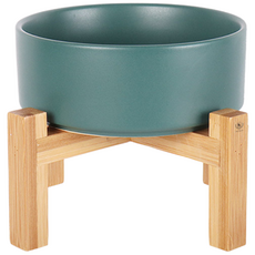 DING DONG PET 寵物架高木架瓷碗 豪華L號, 綠色, 1個