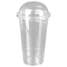포담팩 일회용 1리터 투명컵 32온스 107파이 빅사이즈 아이스컵 돔뚜껑 세트, 1개, 50개입, 1L