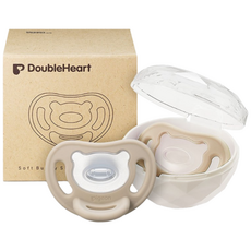 더블하트 Soft Buddy 노리개 젖꼭지 버디노리개2단계 퍼플M, 3단계, 베이지, 2개