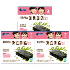 베베쿡 처음 먹는 어린이 김, 핑크솔트, 3개, 15g