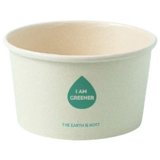 아이엠그리너 415ml 친환경 종이 용기 대나무 생분해 컵밥 닭강정 그릇 접시 배달 포장, 1개, 50개입