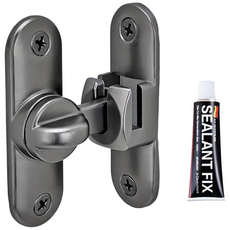 리빙아이 무타공 잠금장치 미닫이 여닫이 겸용 오도시 걸고리 걸쇠 잠금고리 다크그레이, 1개