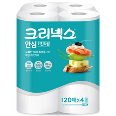 크리넥스 안심 천연펄프 키친타월, 120매, 4개