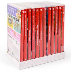 이이네 게임 카드 케이스 수납 스탠드 클래식 브릭 설계 닌텐도 스위치 타이틀 보관함 12장 카드 수납 거치대 닌테도 스위치 호환, L987, 1개, 클래식 화이트