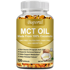 MCT 오일 캡슐 3000mg - 체중 감량 소화 지원 뇌 및 피부 건강, 1개, 120정