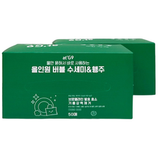 엣지나인 올인원 버블 수세미&행주 주방세제일체형, 5개, 50개입