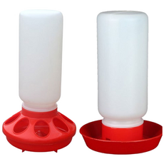 닭모이통 물통 병아리모이통 닭 사료 병아리사료, 원통형모이통+원통형물통, 1세트